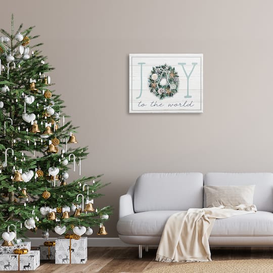 Stupell Industries Joy To The World Nautical Wreath Canvas Wall Art